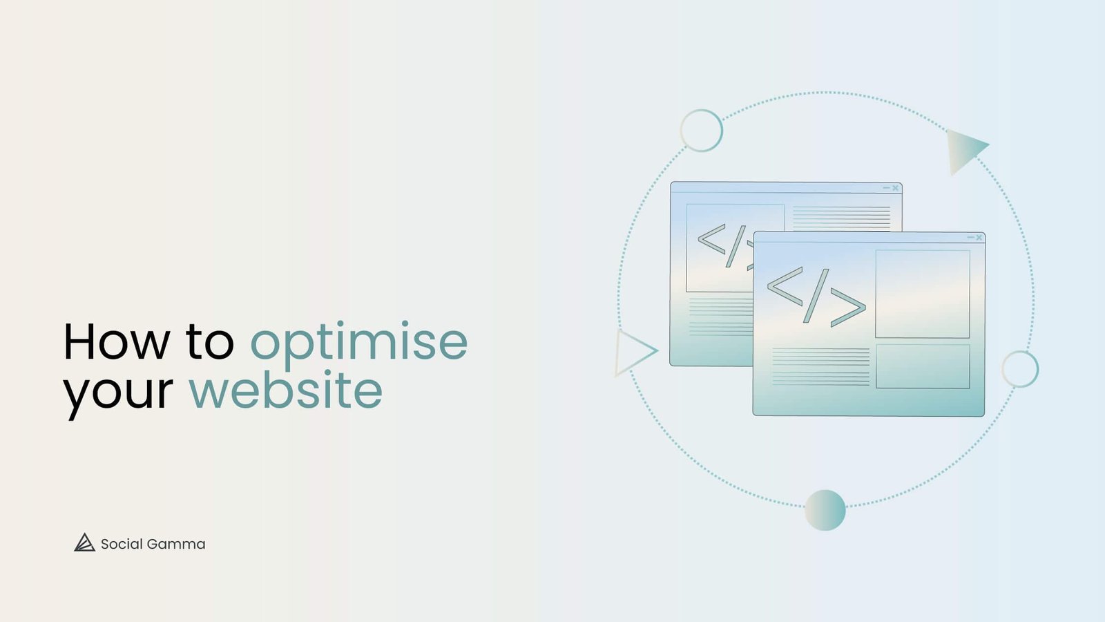 Illustration of two webpages being optimised